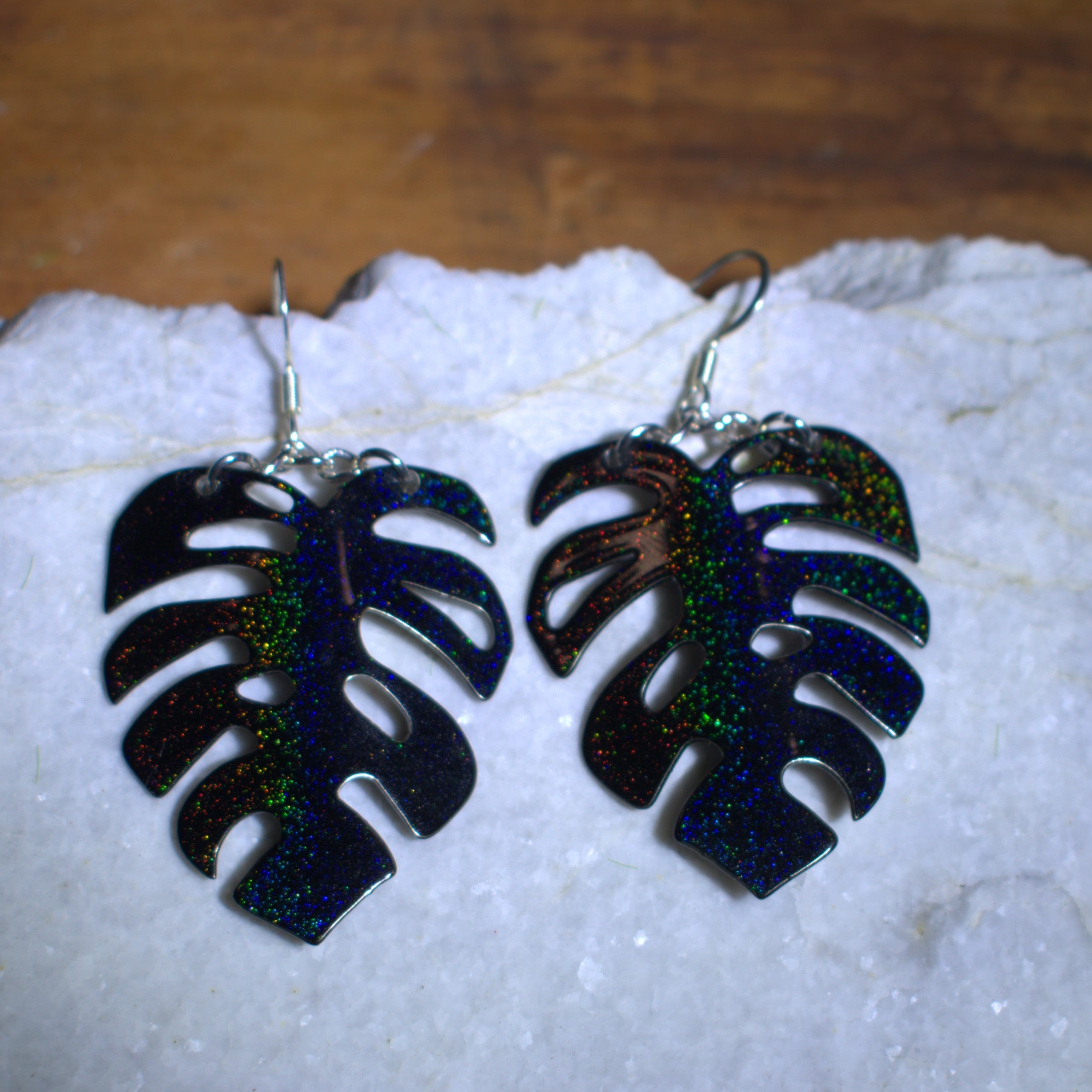 Large Monstera Earrings