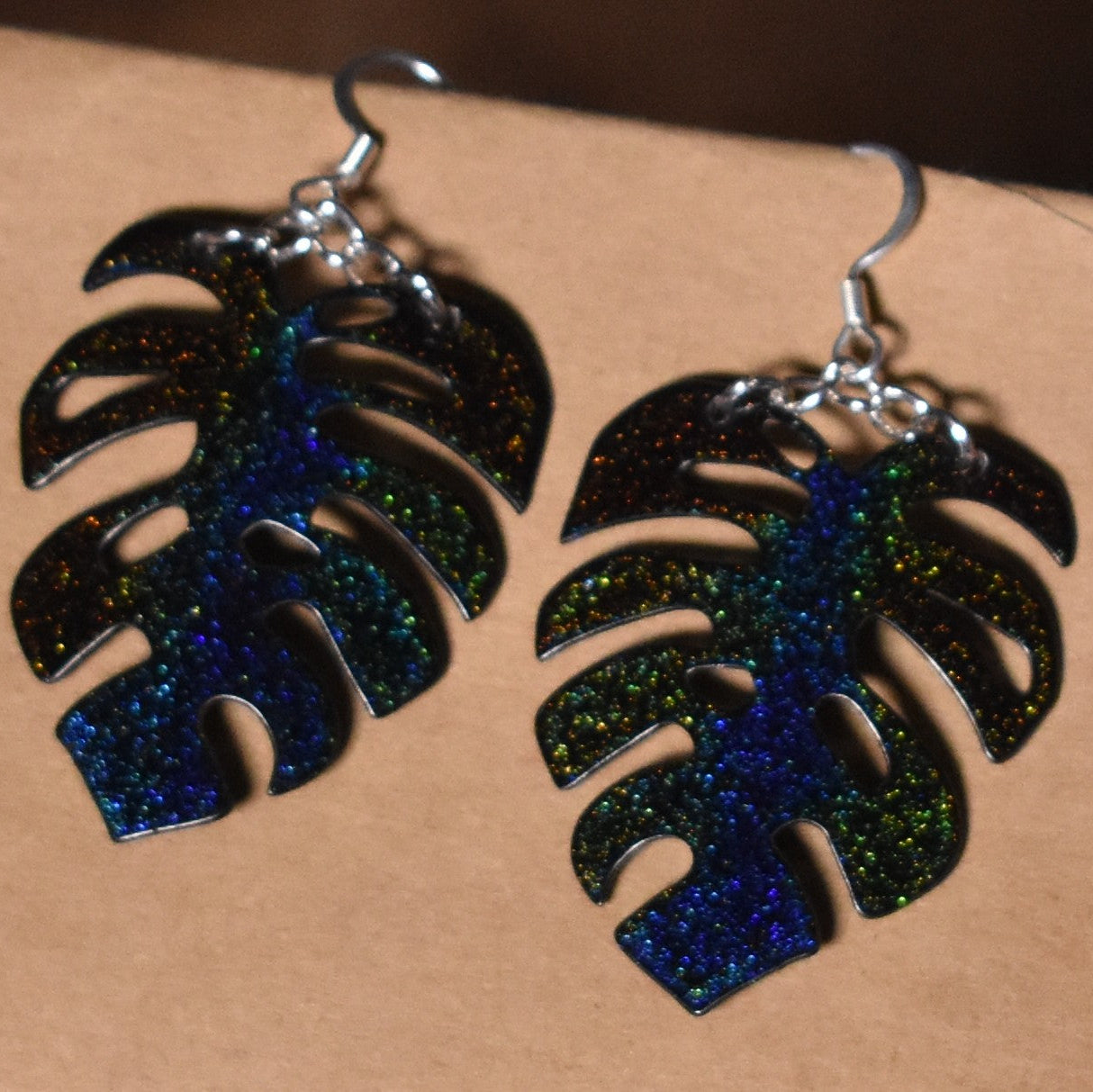Large Monstera Earrings