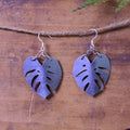 Stainless-Steel Monstera Earrings