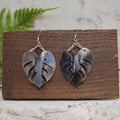 Monstera Earrings polished stainless steel
