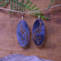 Filagree Fiddlehead Fern Drop Oval Earrings