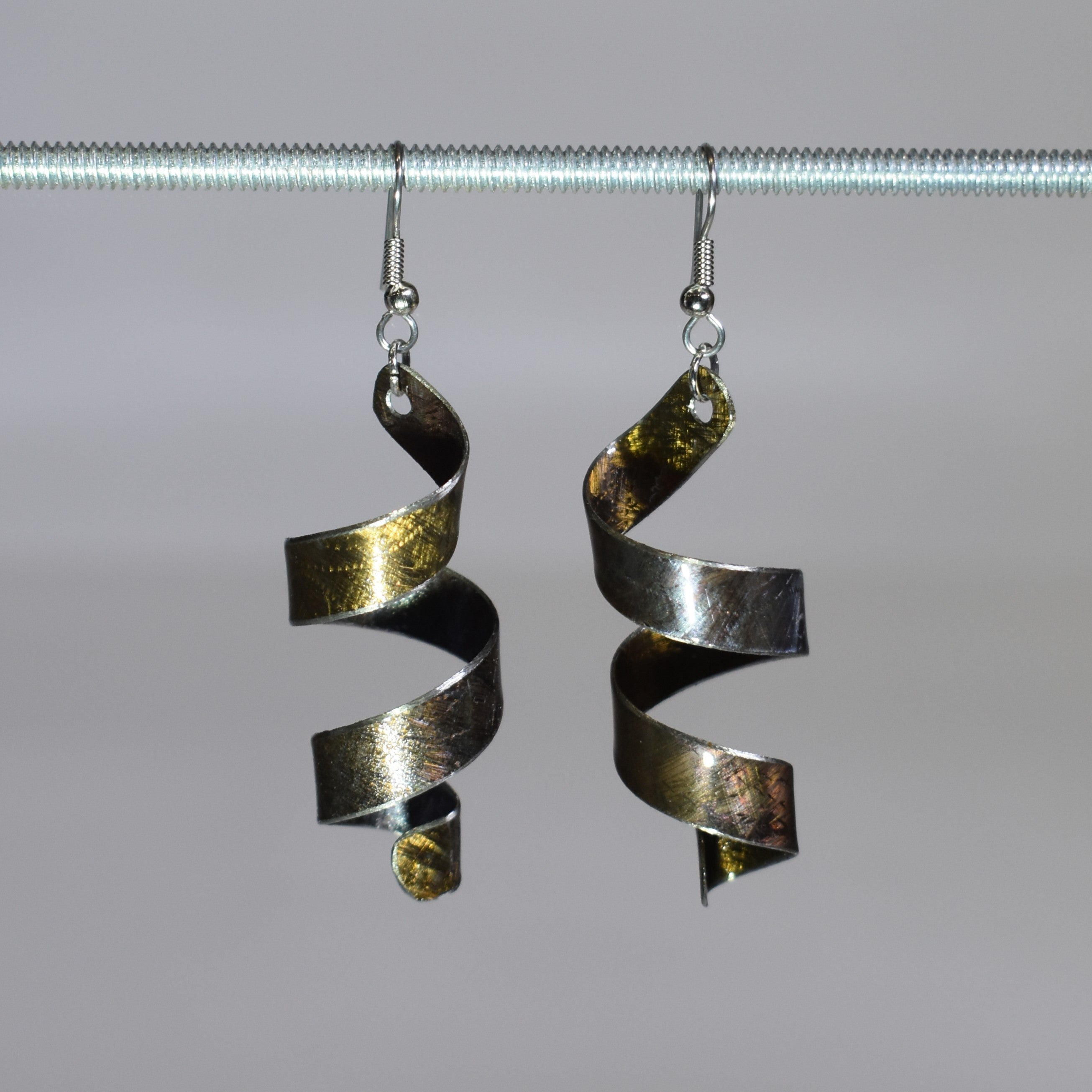 Annealed Coil Drop Earrings