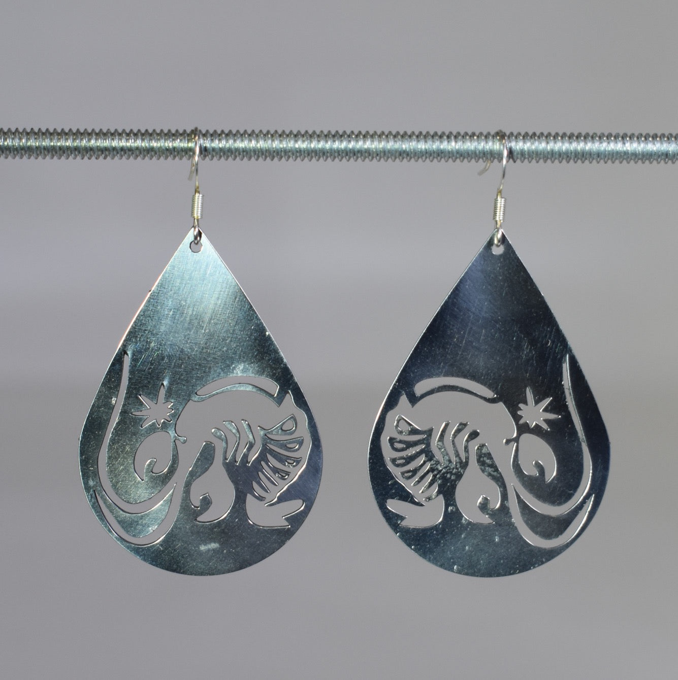 Crawfish Earrings in polished stainless steel