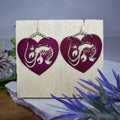 Crawfish Heart Earrings in Raspberry