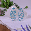 Small Cicada Wing Earrings in Teal