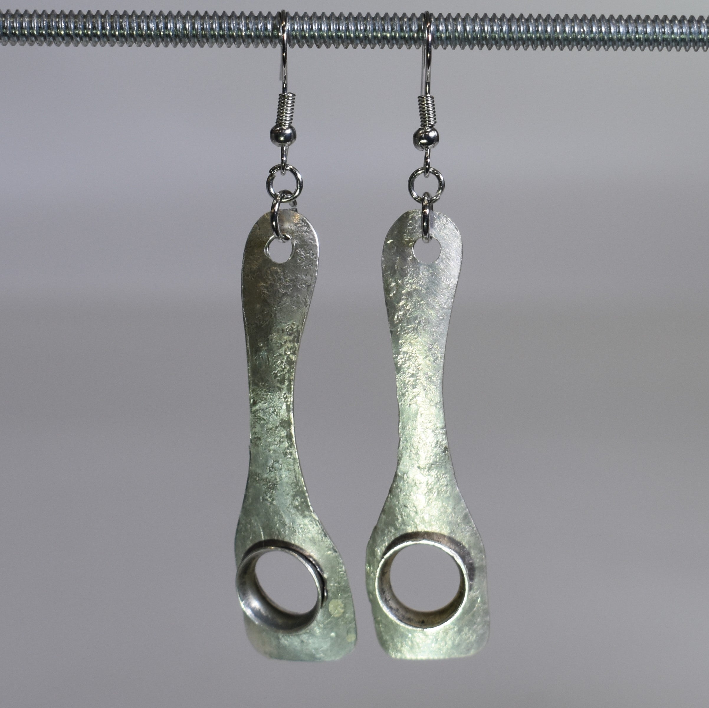 Porthole Drop Aluminum Earrings