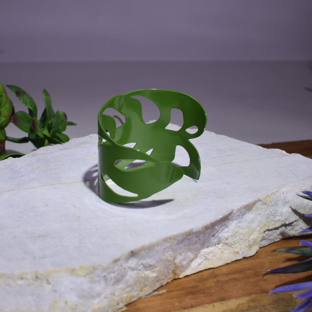 Monstera Cuff Bracelet Fern Green