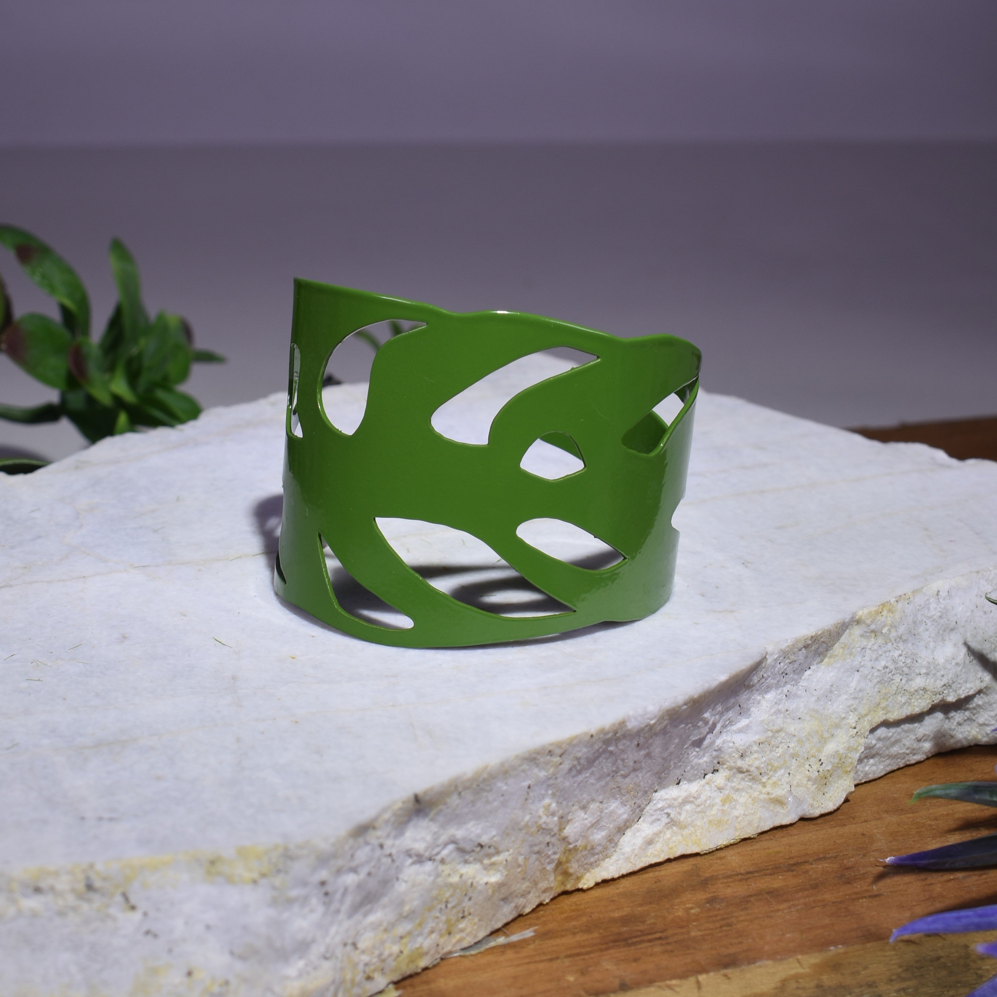 Monstera Cuff Bracelet Fern Green
