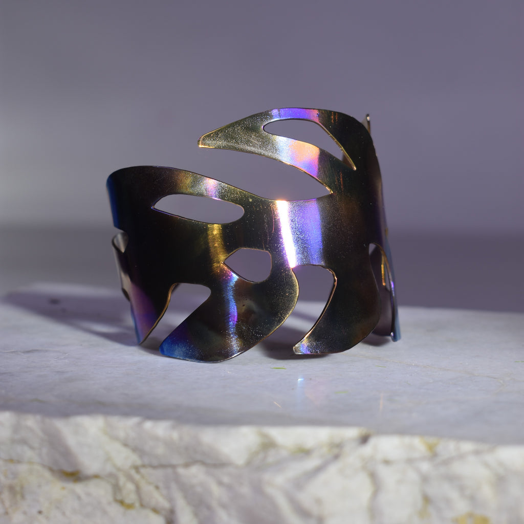Annealed Monstera Cuff Bracelet