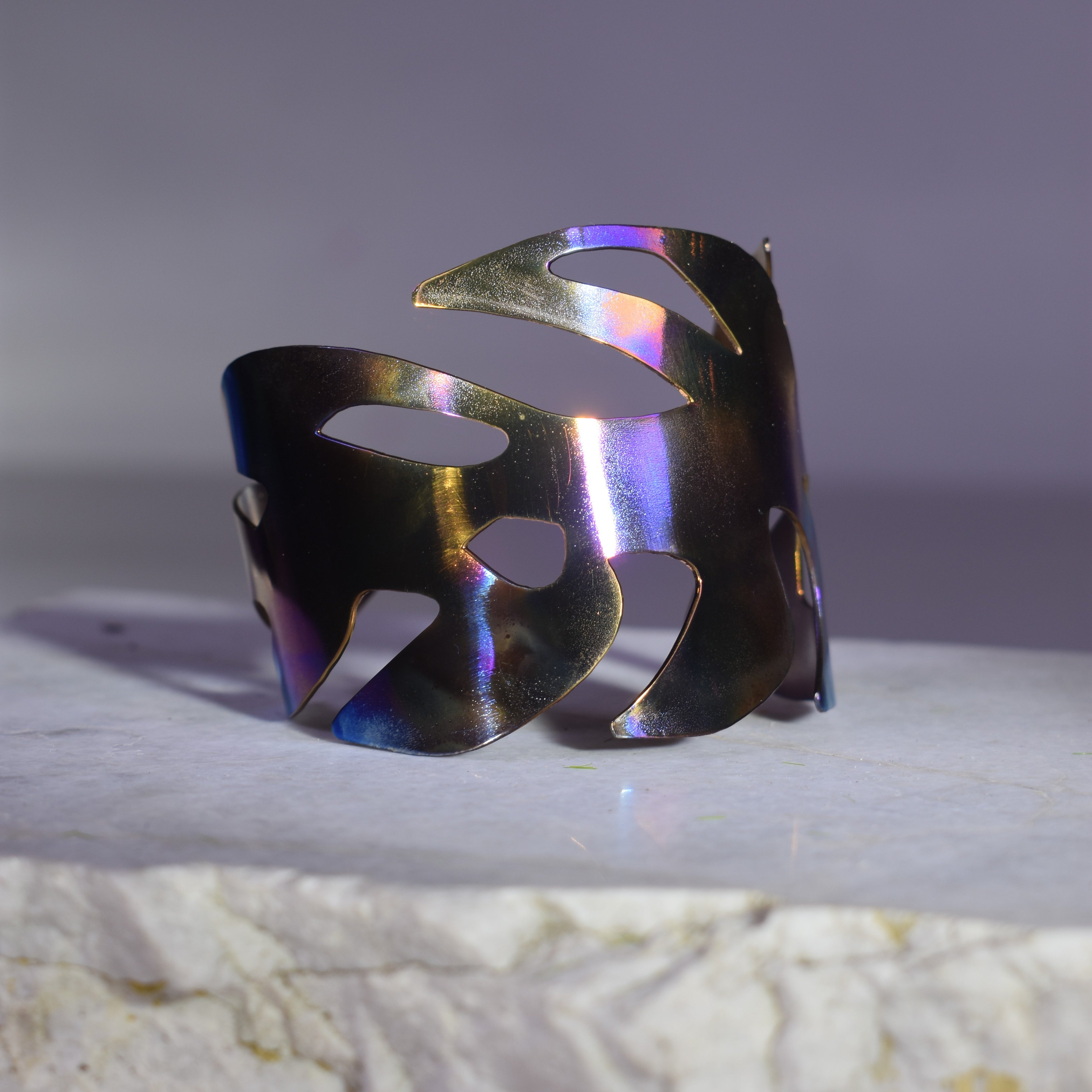 Annealed Monstera Cuff Bracelet