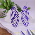 Large Cicada Wing Earrings in Dirty Magic Purple
