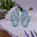 Large Cicada Wing Earrings in Teal