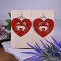 Crab Heart Earrings in Red Red