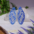 Small Cicada Wing Earrings in Illusion Blue