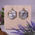 Hex Grid Earrings Brass & Aluminum