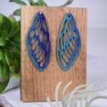 Large Cicada Wing Earrings in Transparent Blue