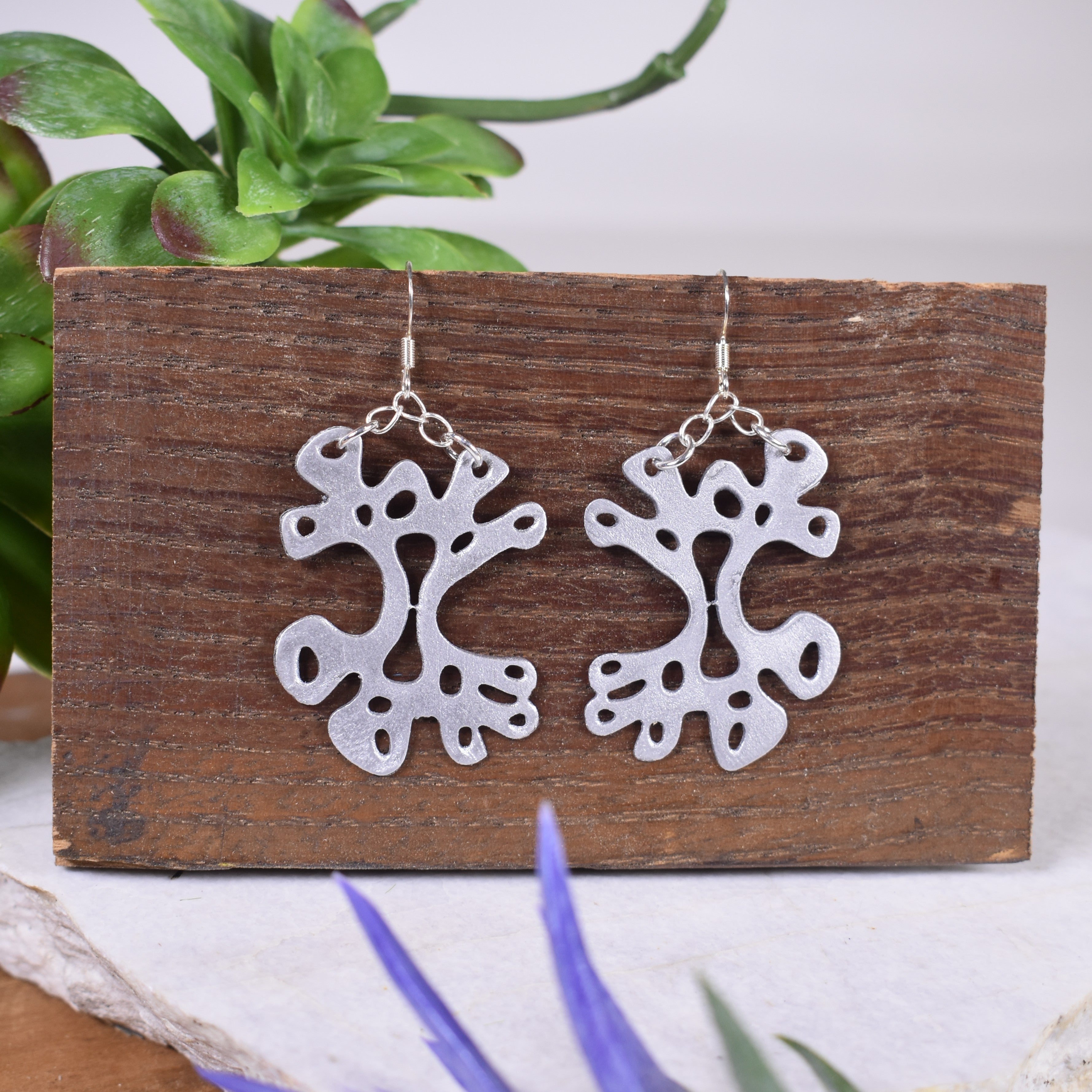 Medium Amoeba Aluminum Earring