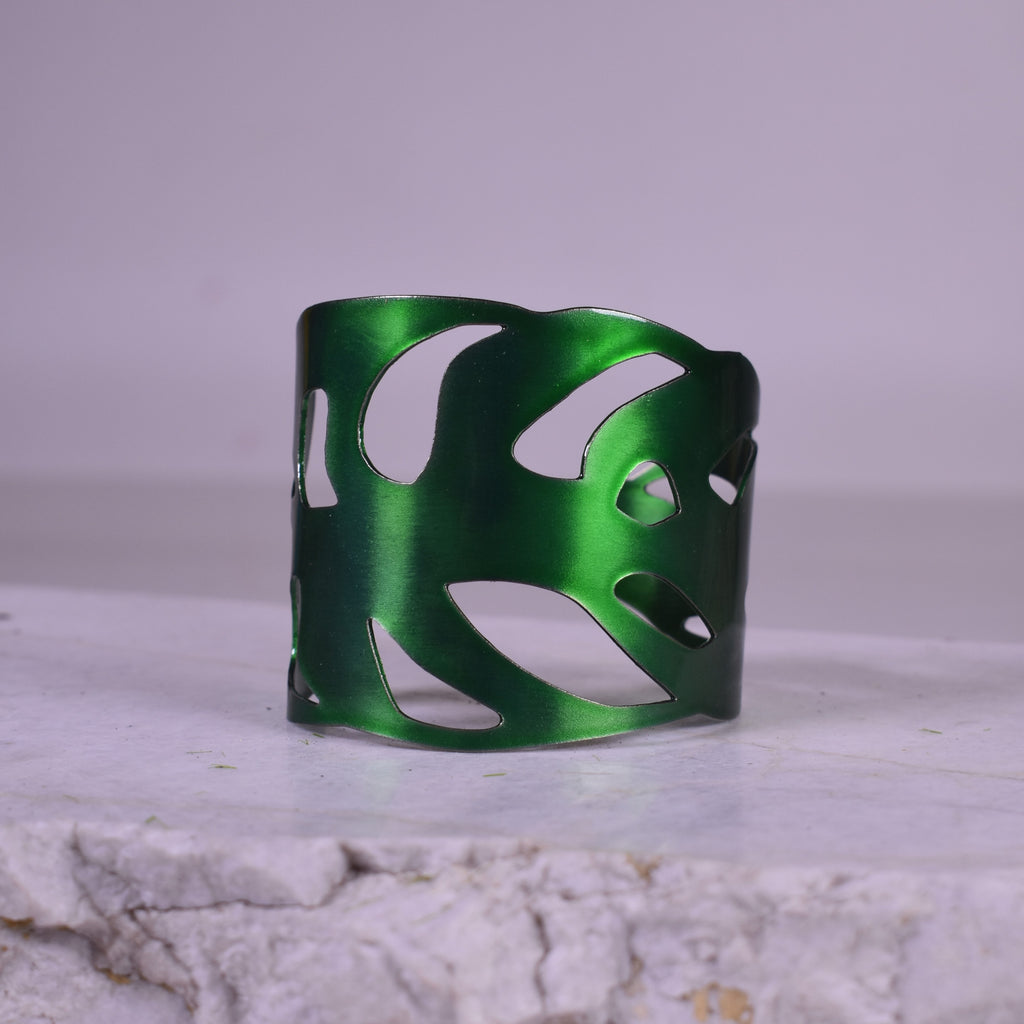 Monstera Cuff Bracelet Candy Green Small