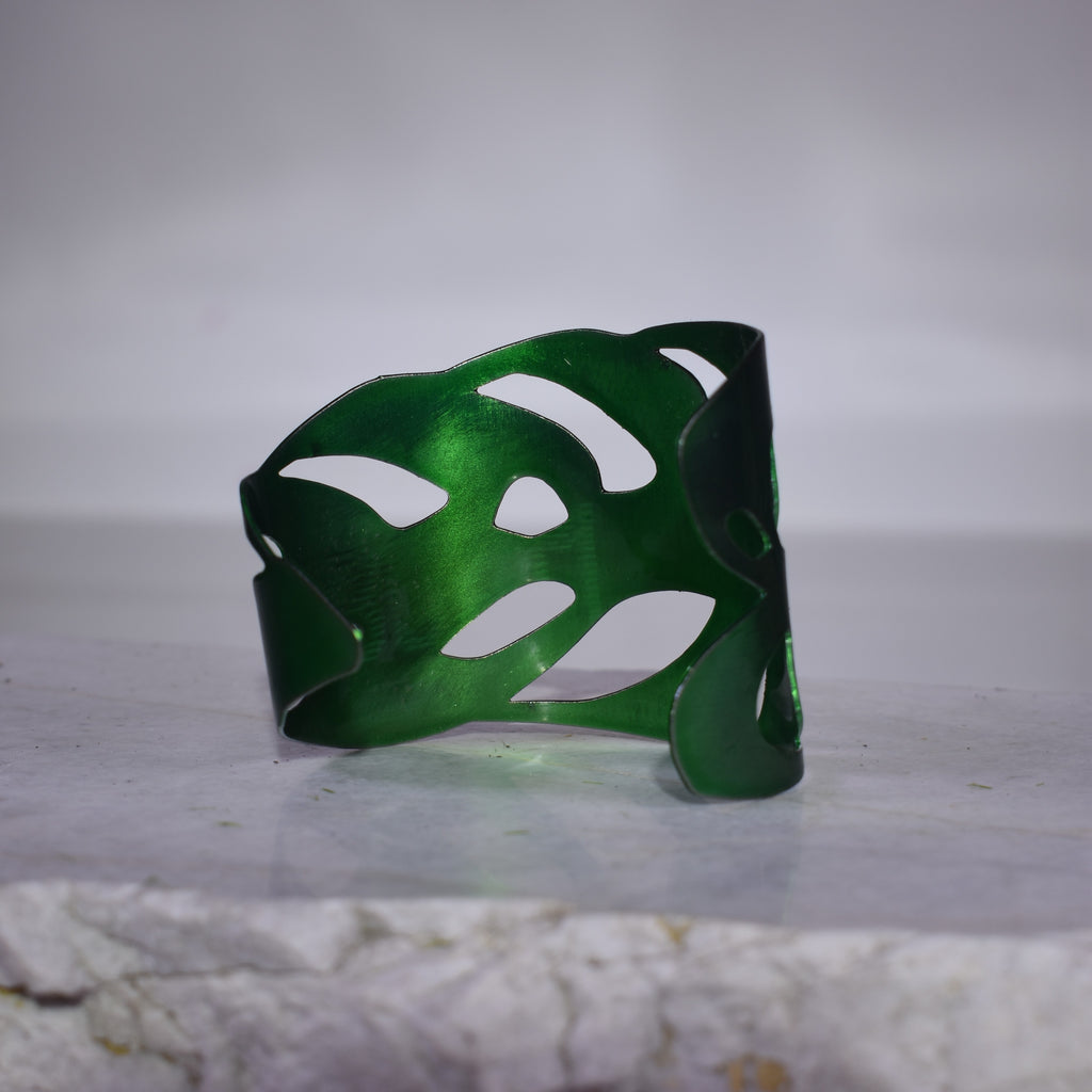 Monstera Cuff Bracelet Candy Green Small