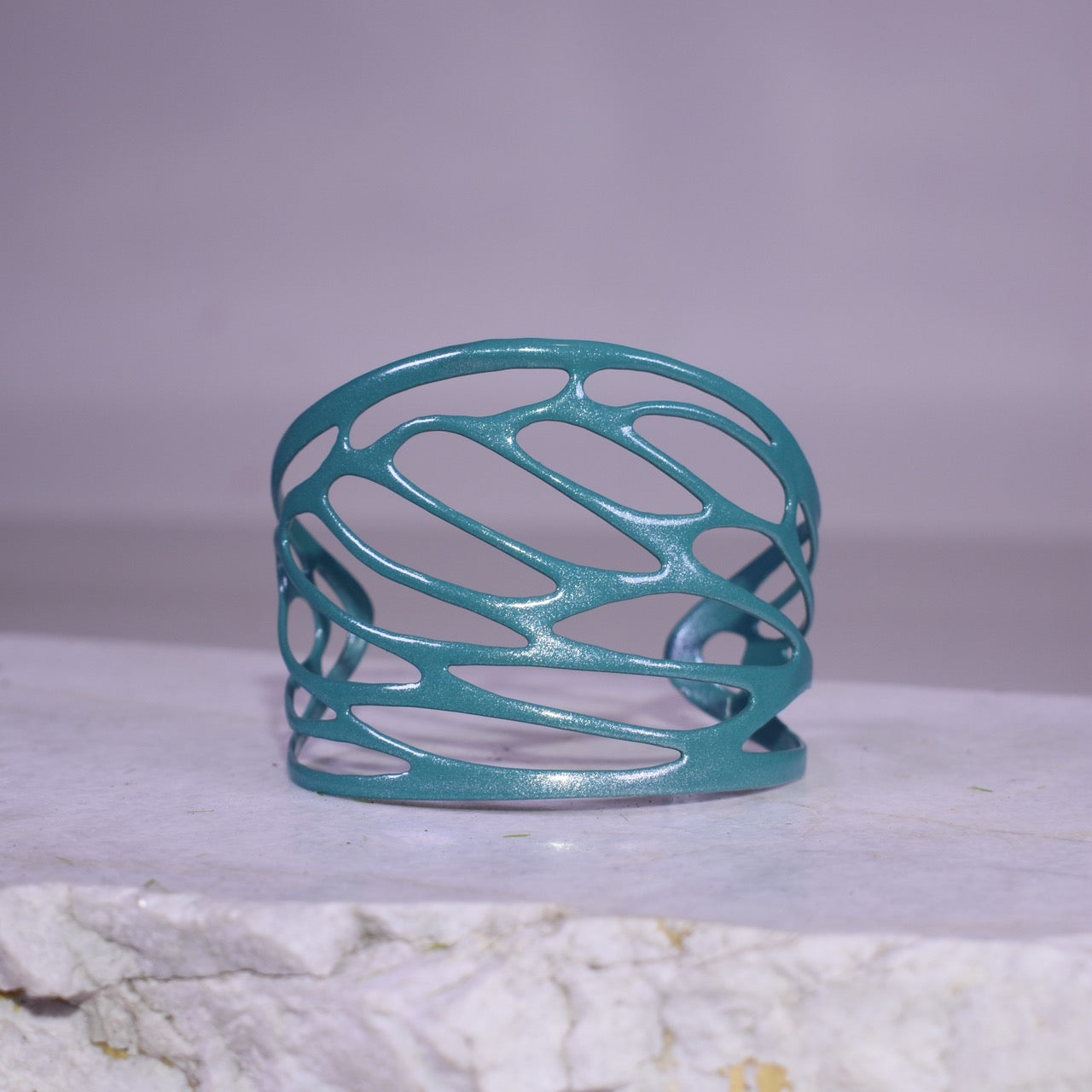 Small Cicada Wing Cuff bracelet in teal