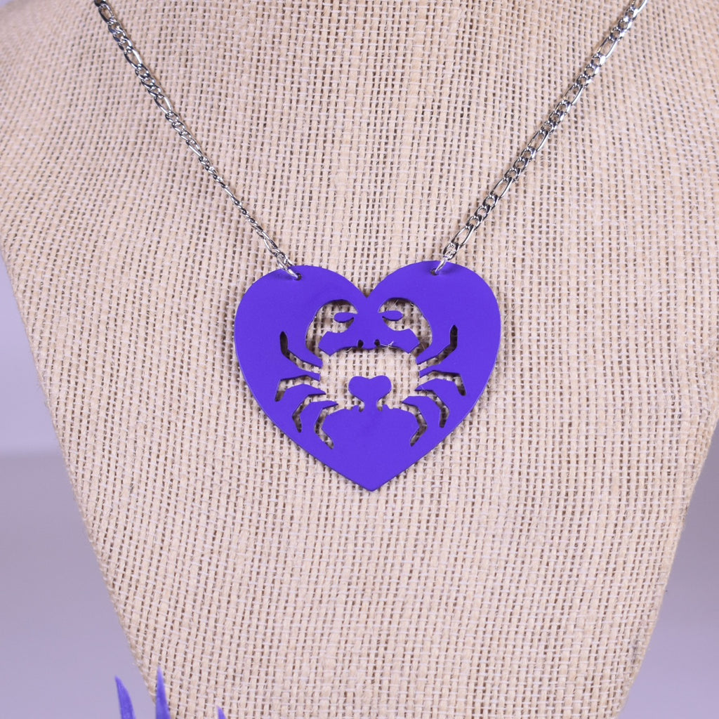 Crab Necklace in Matte Purple