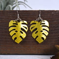 Gold Glitz Small Monstera Earrings