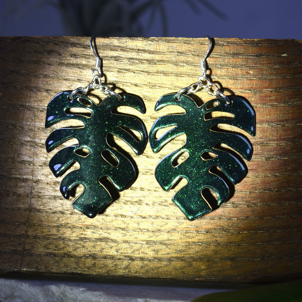 Davy Jones Monstera Earrings Small