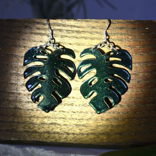 Davy Jones Monstera Earrings Small