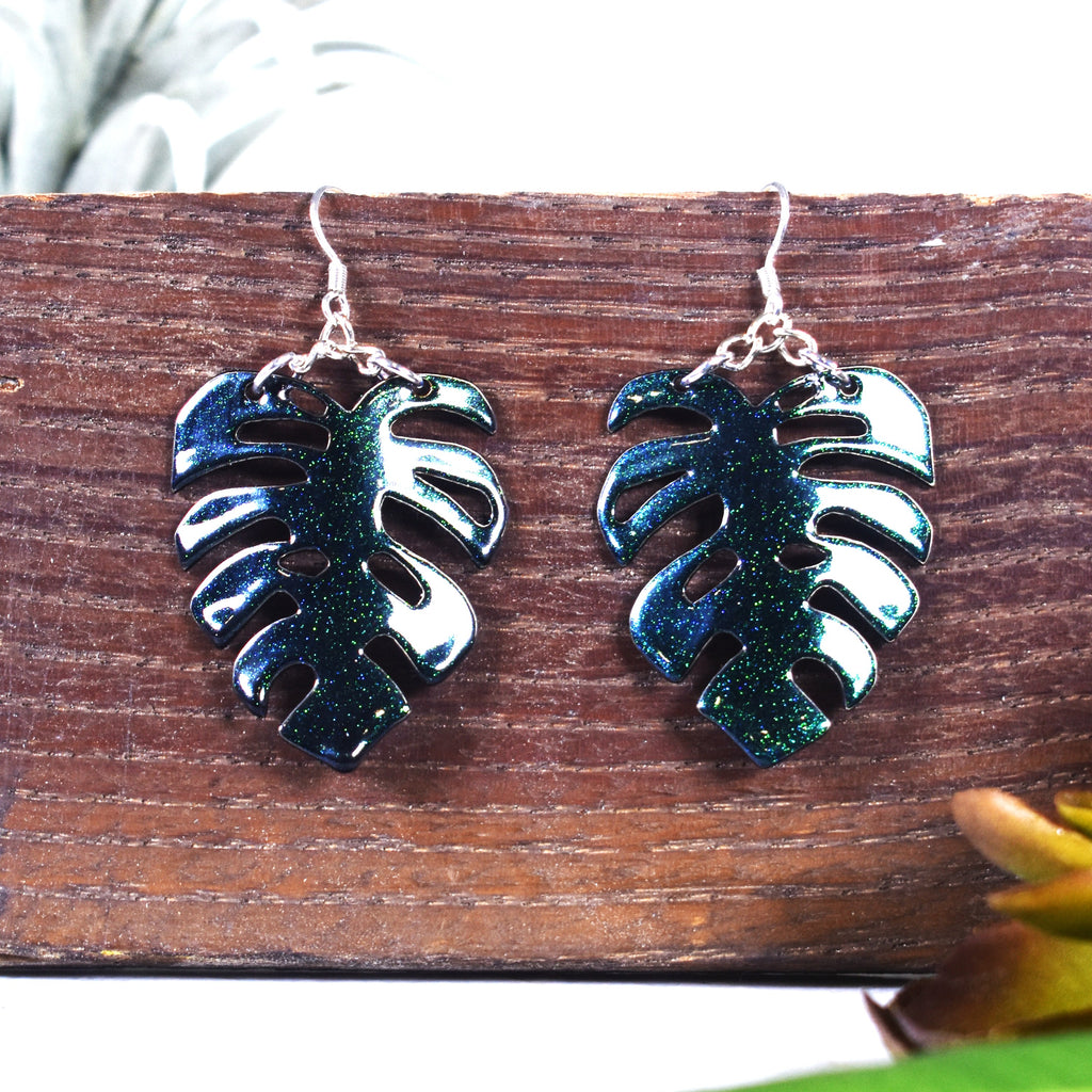 Davy Jones Monstera Earrings Small