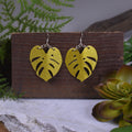 Gold Glitz Small Monstera Earrings