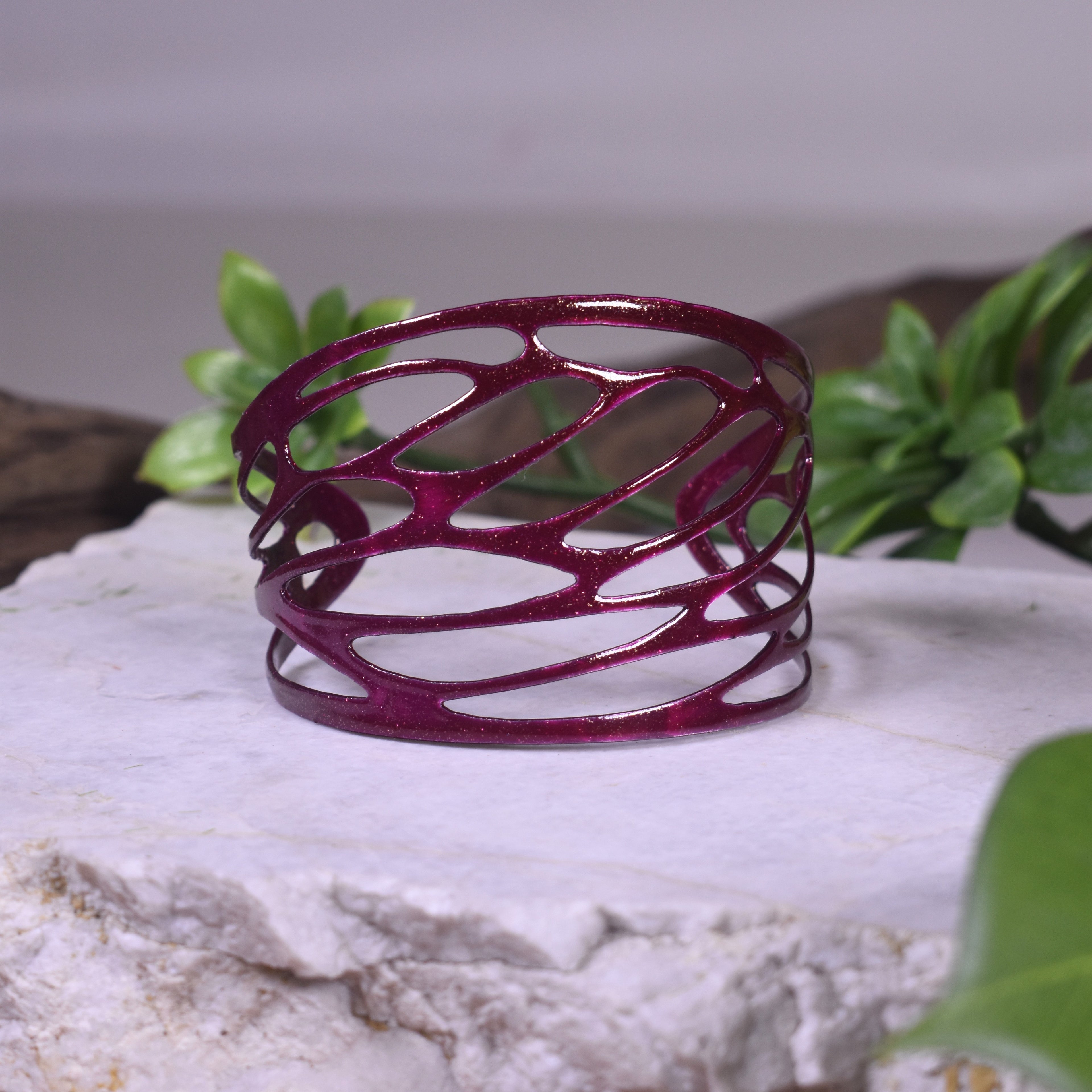 Medium Cicada Arm Cuff Bracelet Candy Raspberry