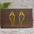 Fern Drop Earrings Gold Shimmer
