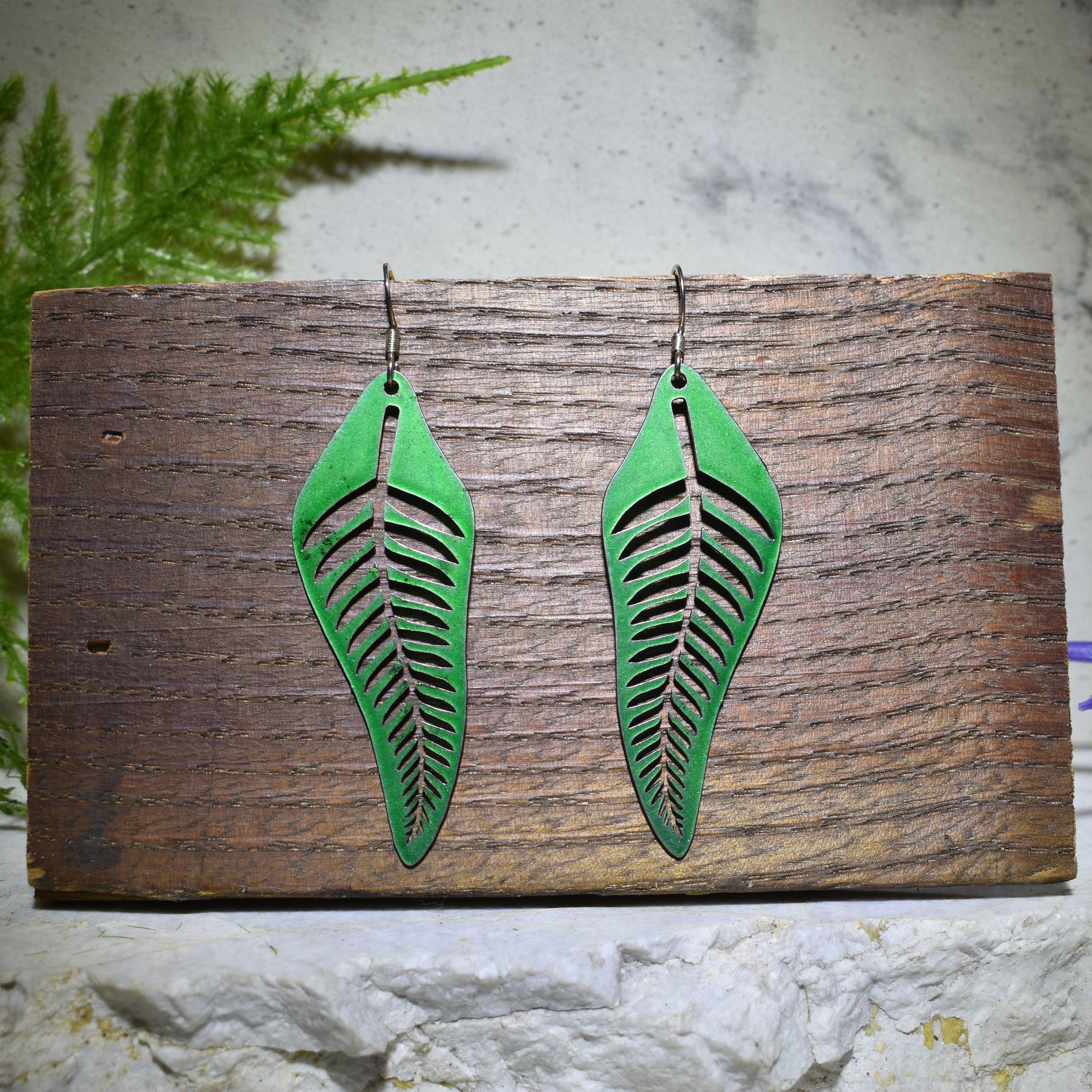 Fern Drop Earrings Candy Green