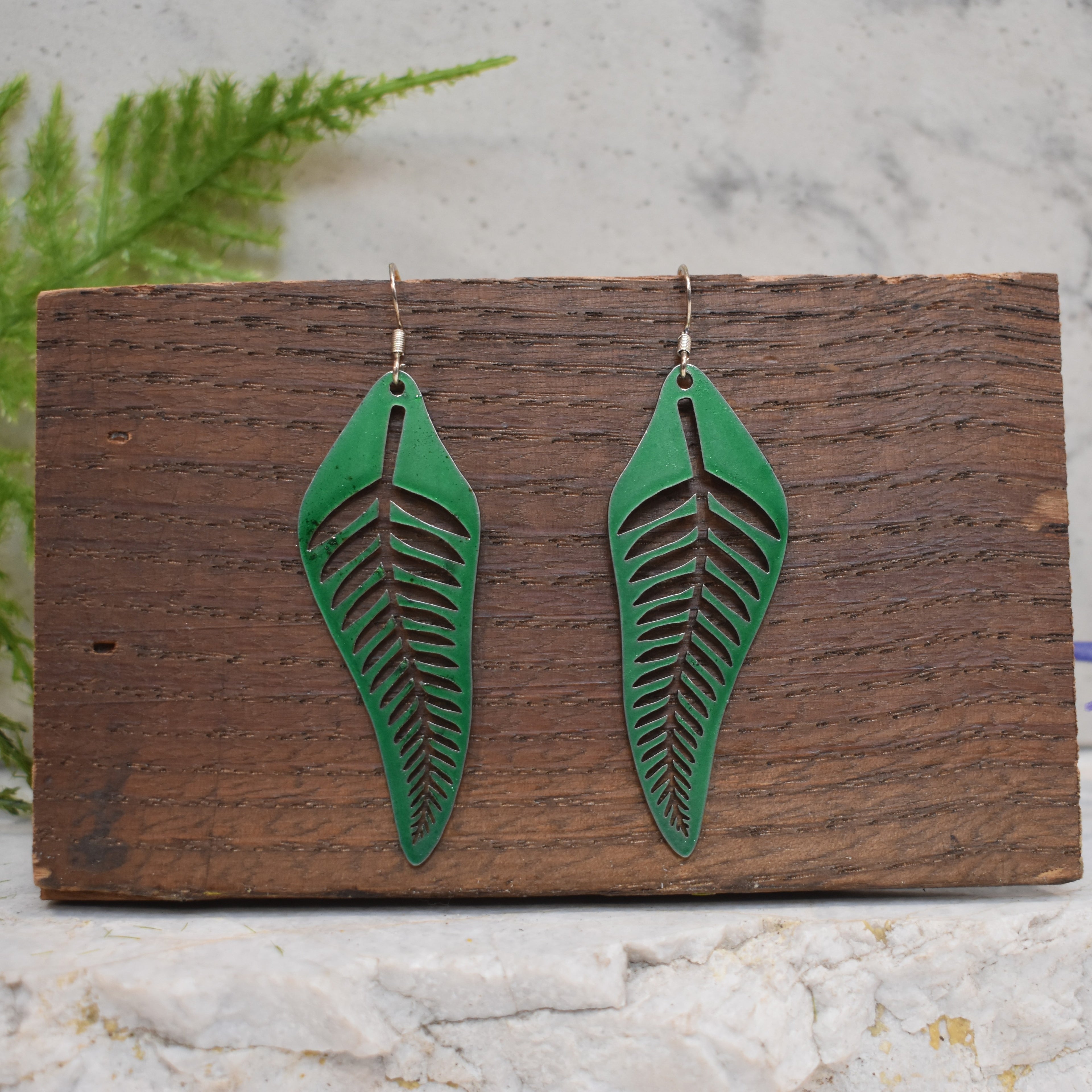 Fern Drop Earrings Candy Green