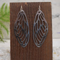 Large Cicada Wing Earrings Polished Stainless Steel